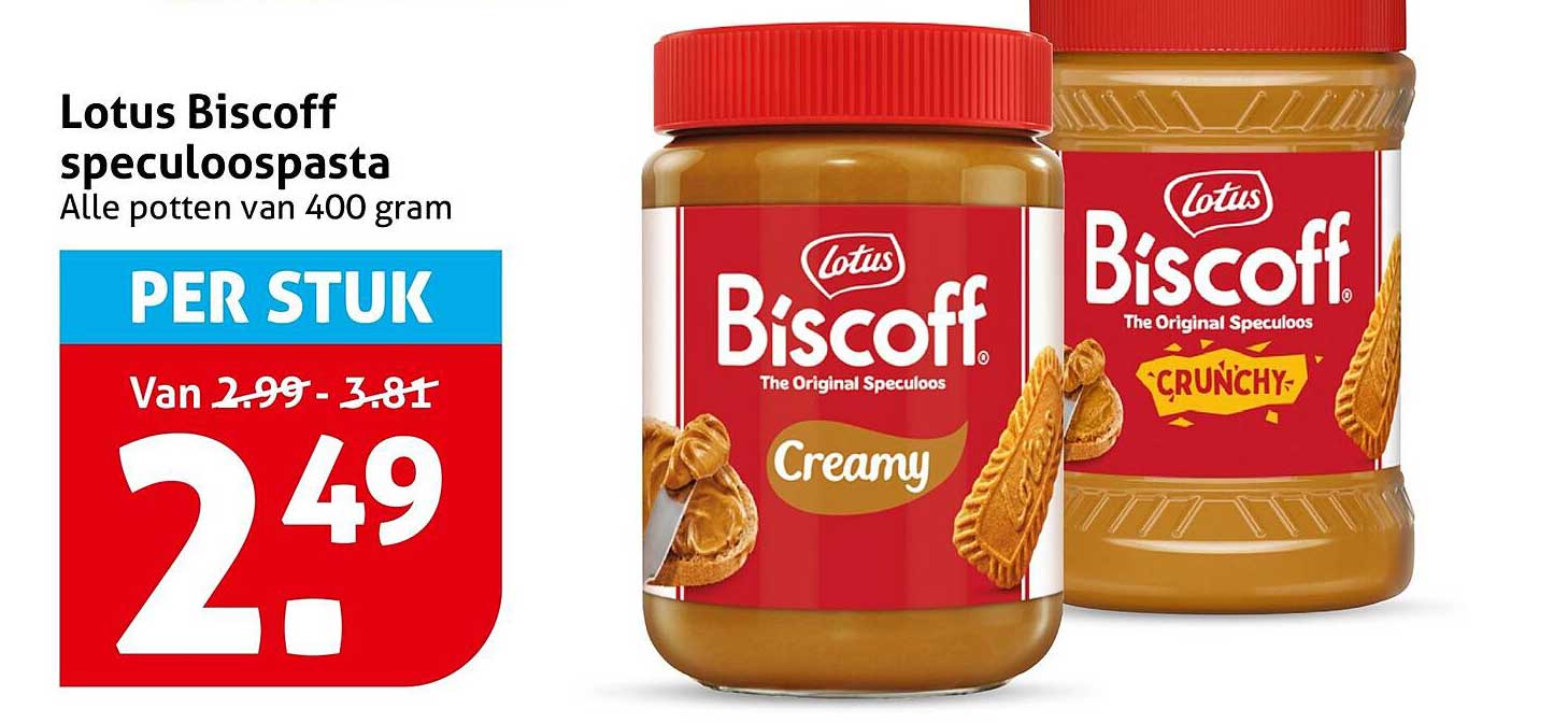 Lotus Biscoff speculoospasta Alle potten van 400 gram PER STUK