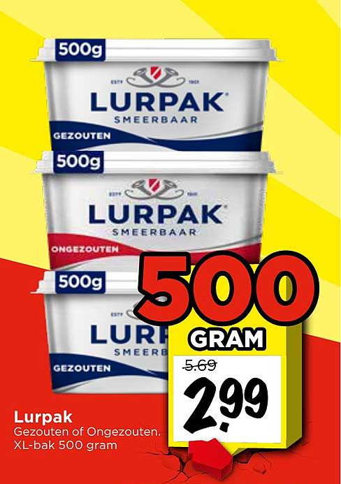 Lurpak Gezouten of Ongezouten. XL-bak 500 gram
