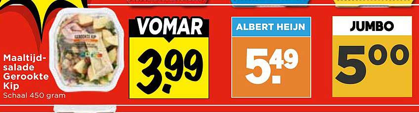 Maaltijdsalade Gerookte Kip Schaal 450 gram
