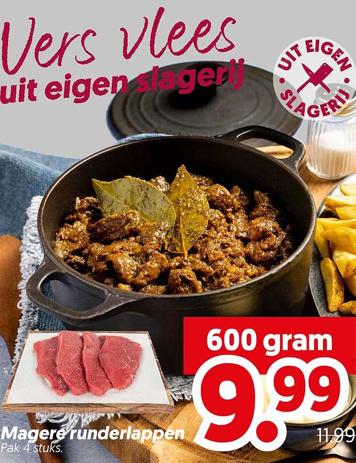 Magere runderlappen 600 gram
