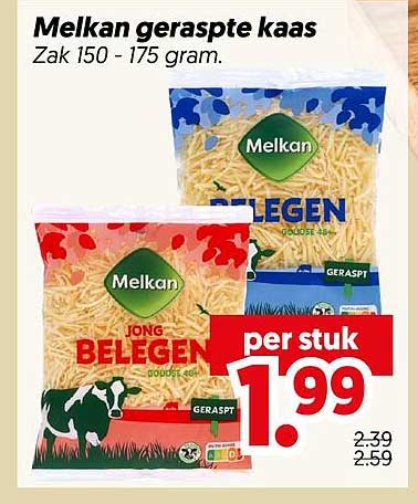 Melkan geraspte kaas
