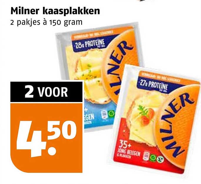 Milner kaasplakken 2 pakjes à 150 gram 2 voor