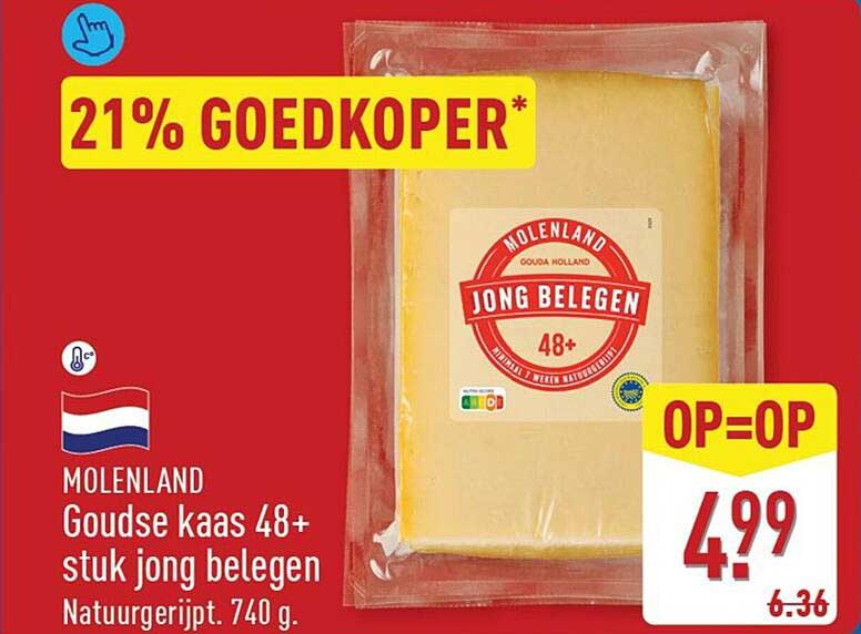 Molenland Goudse kaas 48+ stuk jong belegen