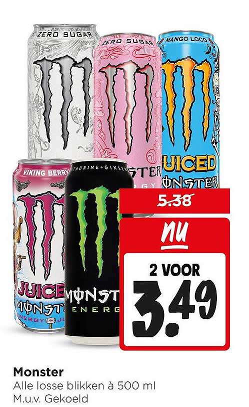 Monster Alle losse blikken à 500 ml M.u.v. Gekoeld