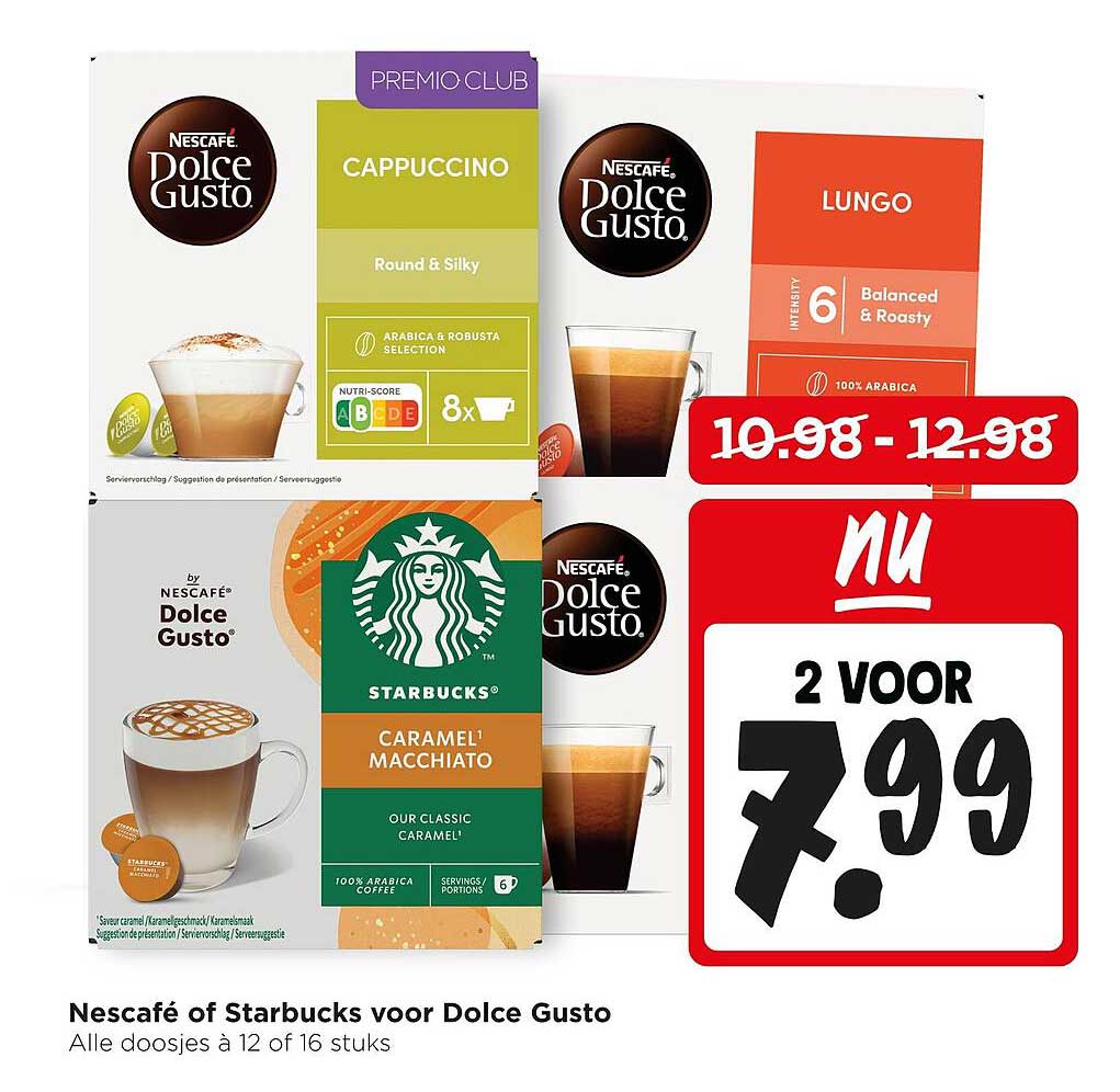 Nescafé of Starbucks voor Dolce Gusto