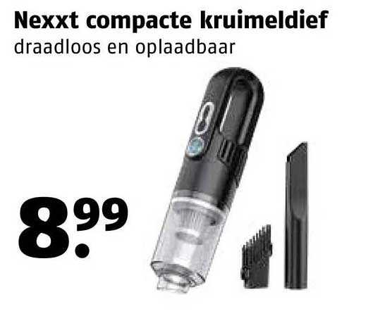 Nexxt compacte kruimeldief draadloos en oplaadbaar