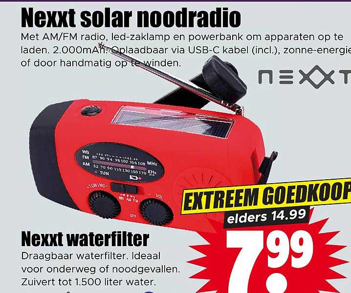 Nexxt solar noodradio