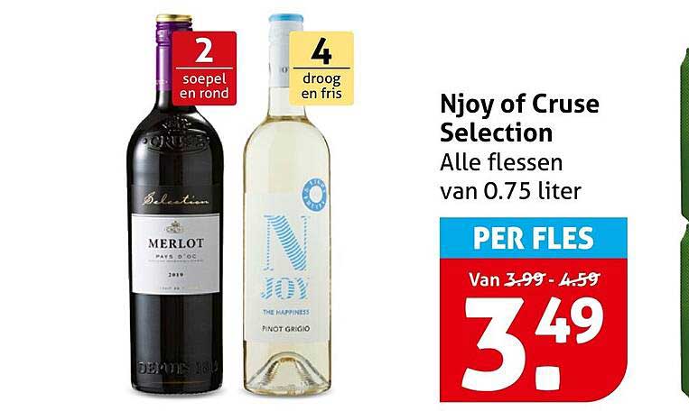 Njoy of Cruse Selection Alle flessen van 0.75 liter PER FLES