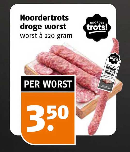 Noordertrots droge worst worst à 220 gram PER WORST