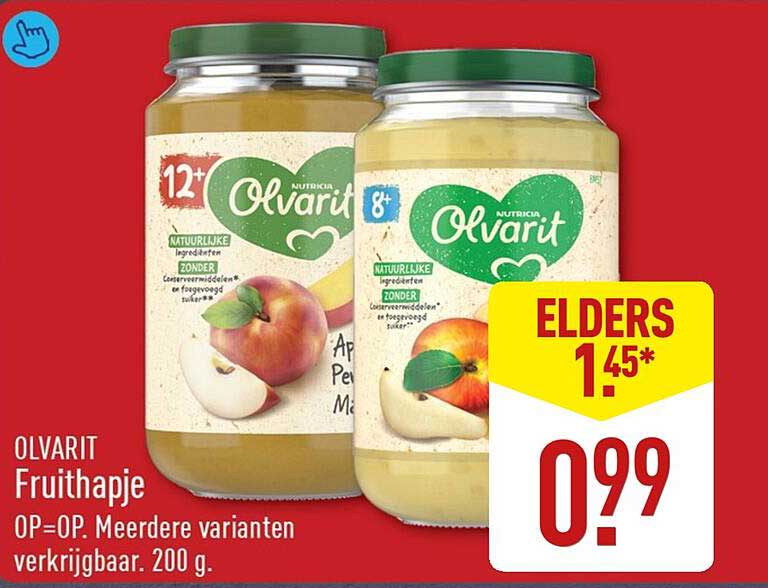 OLVARIT Fruithapje OP=OP. Meerdere varianten verkrijgbaar. 200 g.