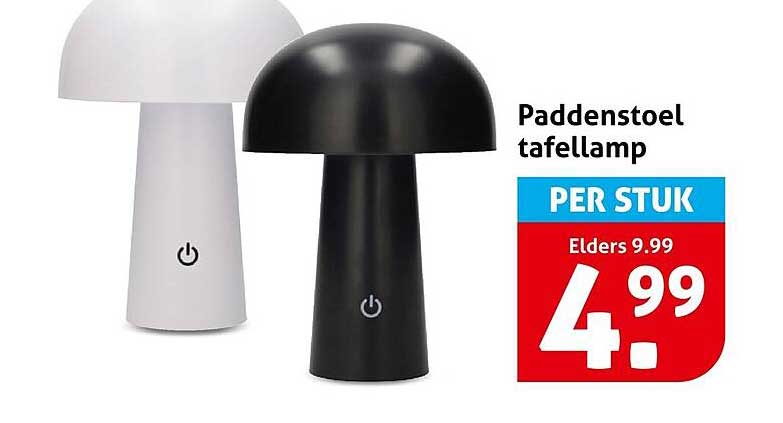 Paddenstoel tafellamp PER STUK
