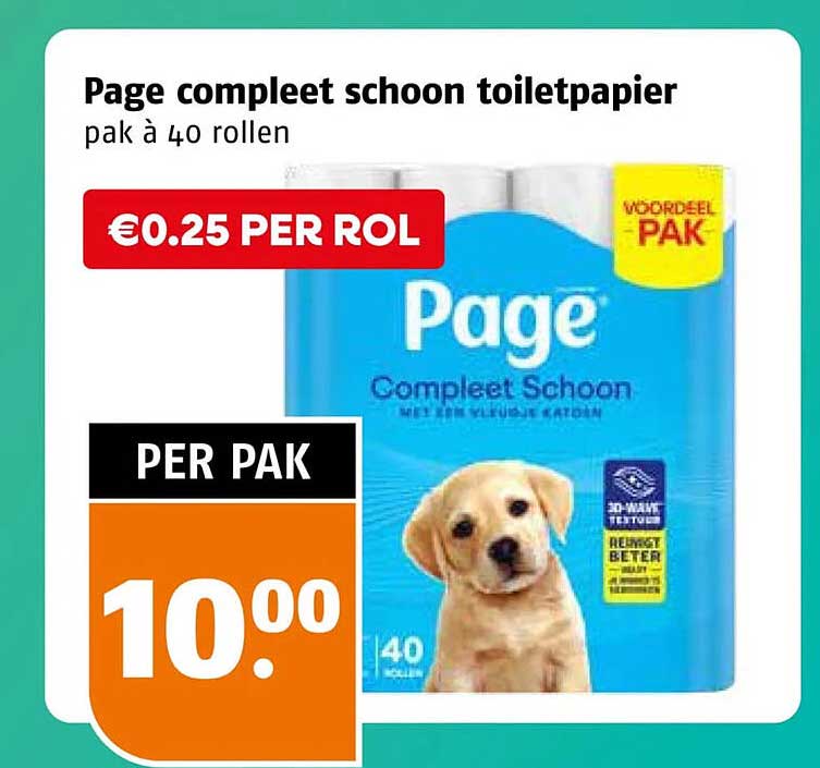 Page compleet schoon toiletpapier pak à 40 rollen