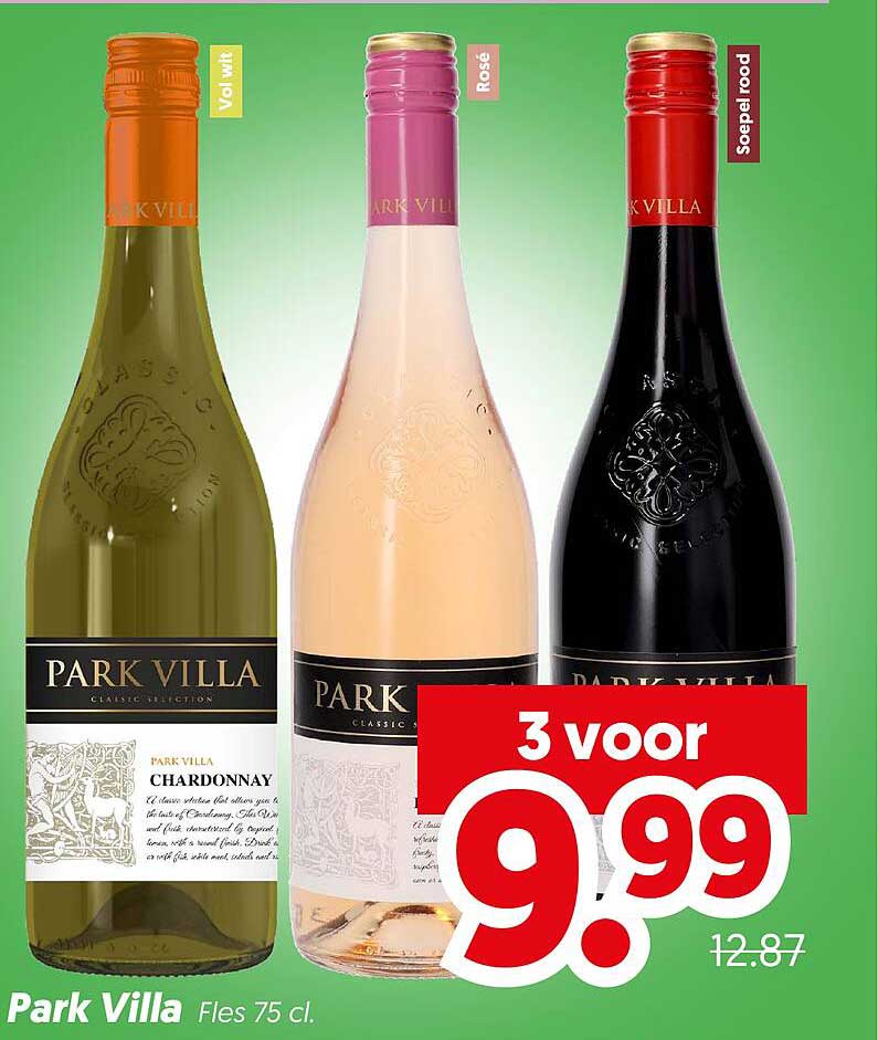 Park Villa Fles 75 cl 3 voor 9.99