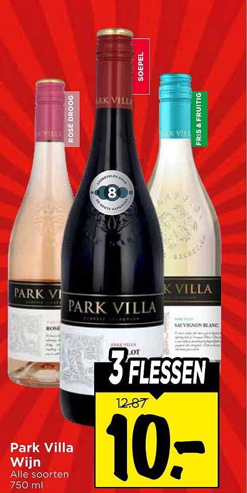 Park Villa Wijn Alle soorten 750 ml 3 flessen