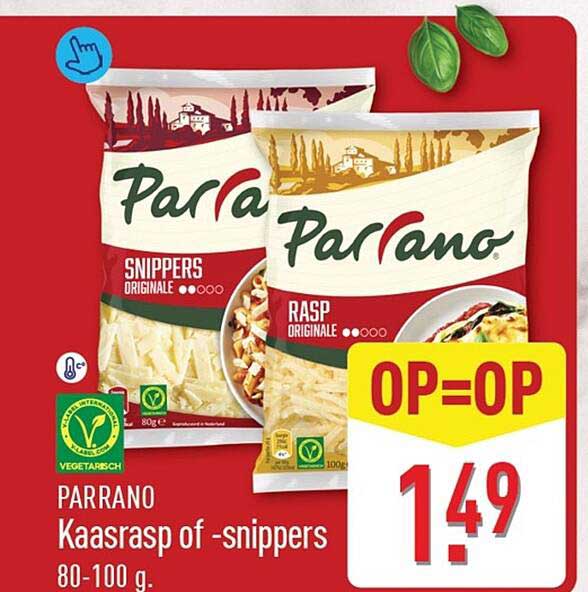 PARRANO Kaasrasp of -snippers 80-100 g.