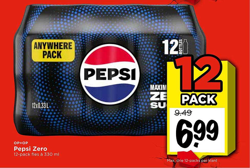 Pepsi Zero 12-pack fles à 330 ml