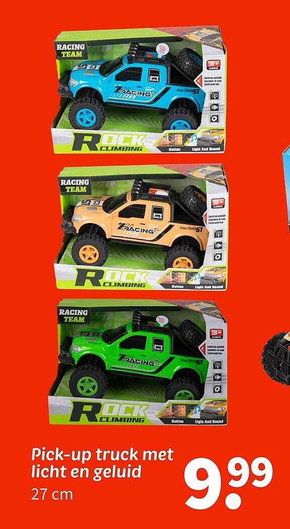 Pick-up truck met licht en geluid