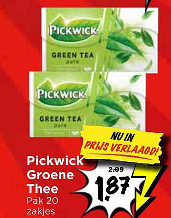 Pickwick Groene Thee Pak 20 zakjes NU IN PRIJS VERLAAGD!