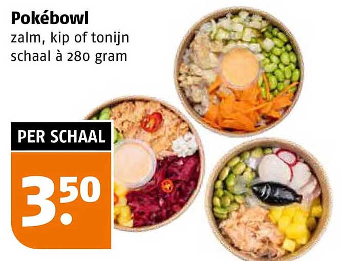 Pokébowl zalm, kip of tonijn schaal à 280 gram