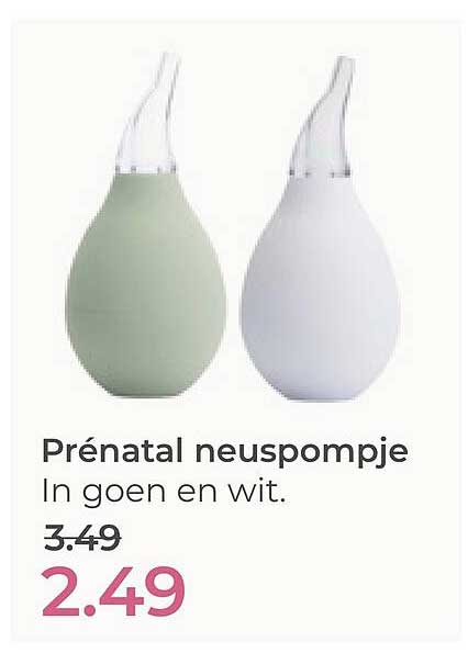Prénatal neuspompje In goen en wit.