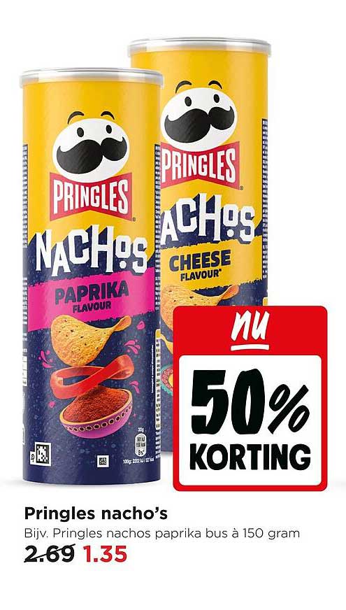 Pringles nacho’s 50% korting