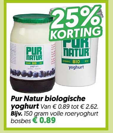 Pur Natur biologische yoghurt 25% KORTING