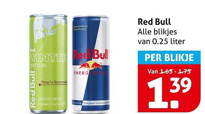 Red Bull Alle blikjes van 0.25 liter PER BLIKJE