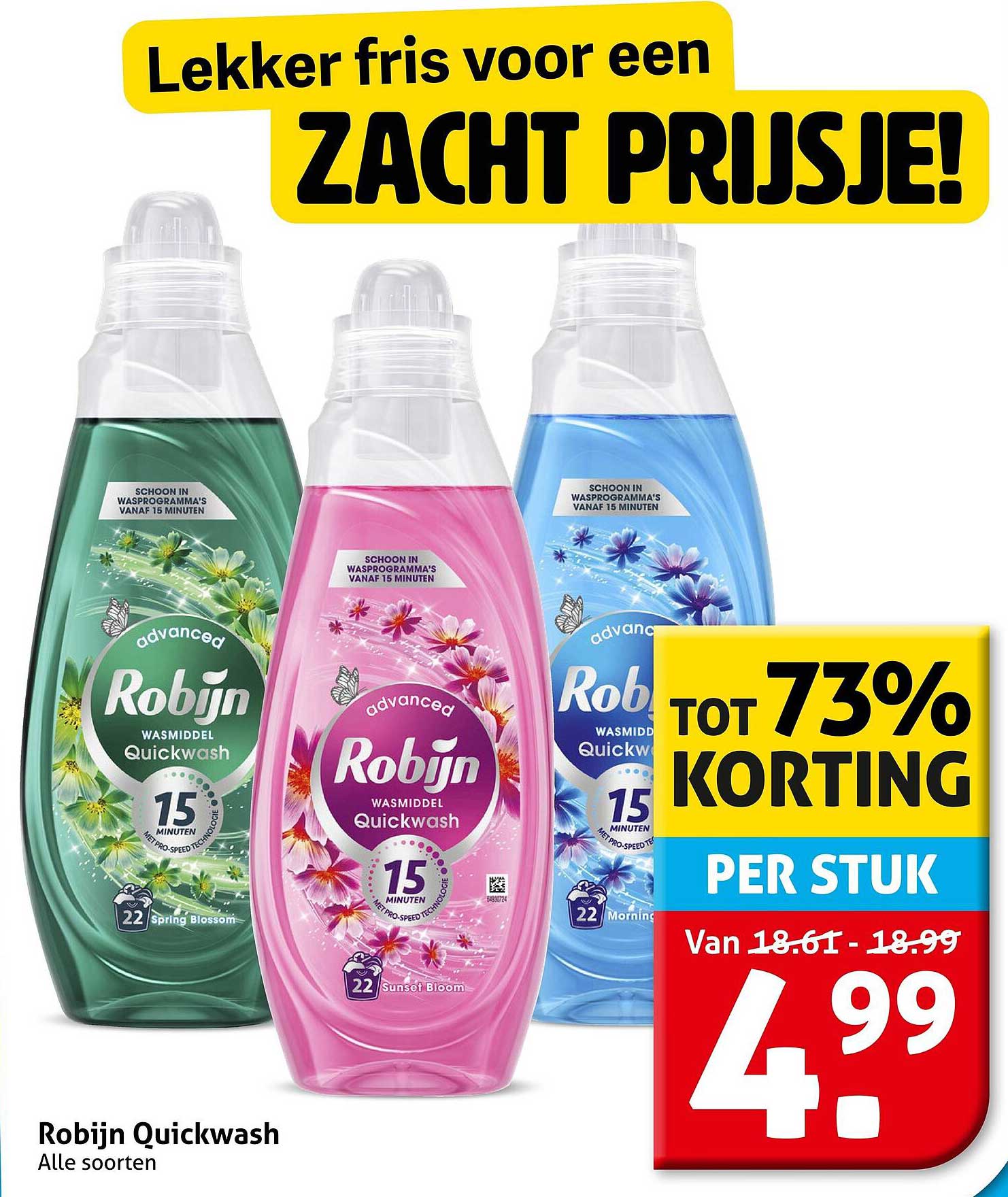Robijn Quickwash Alle soorten tot 73% korting per stuk