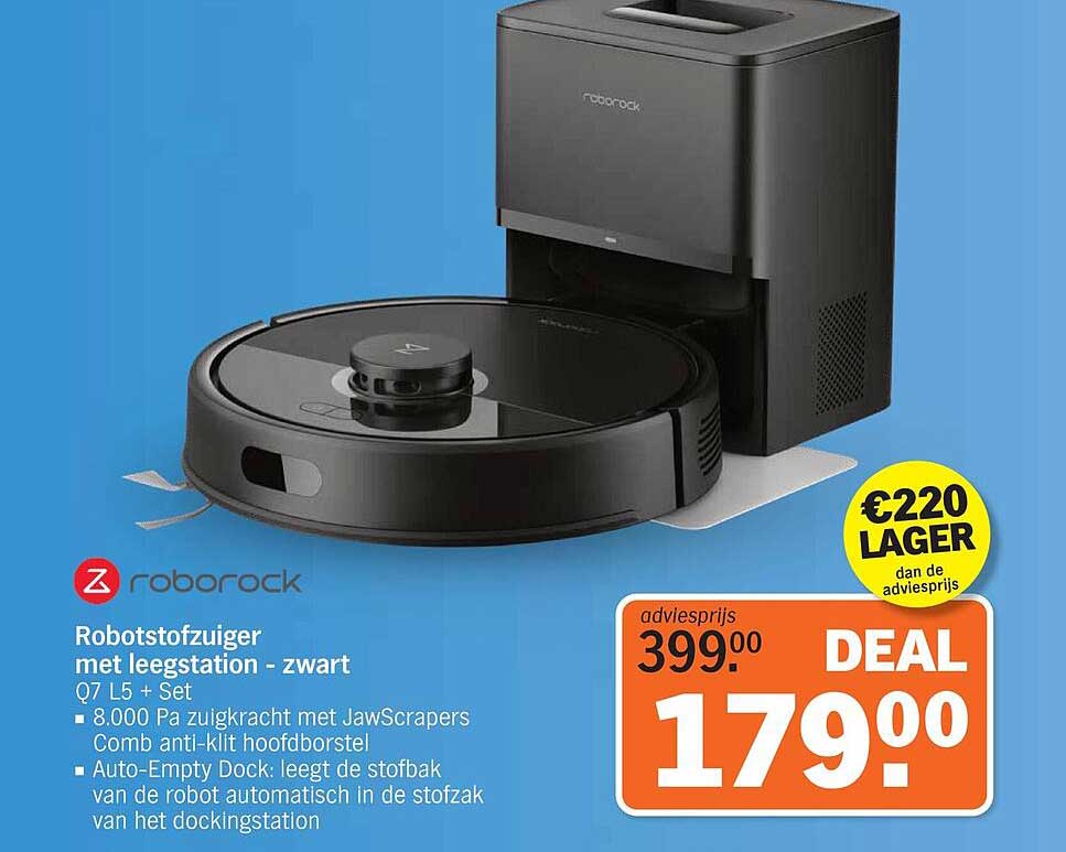 Robotstofzuiger met leegstation - zwart