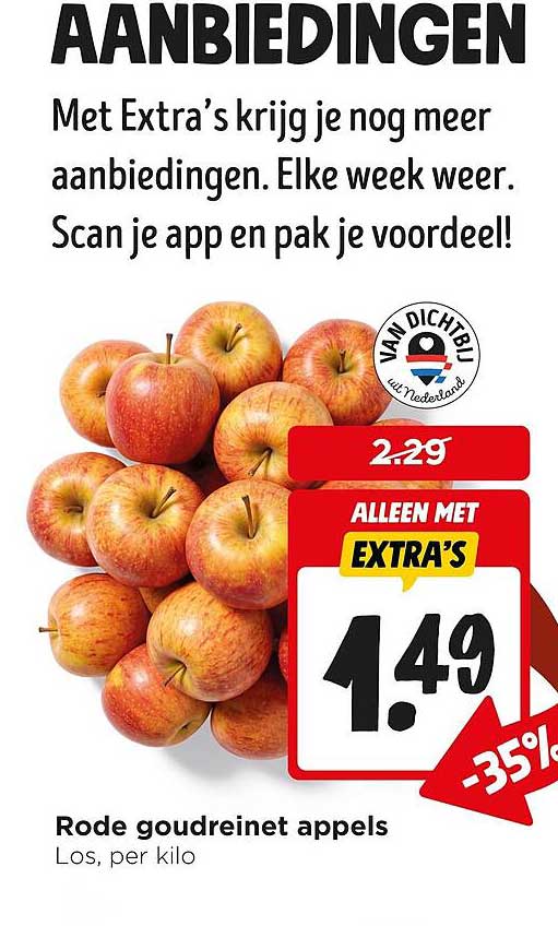 Rode goudreinet appels - Alleen met Extra's -35%