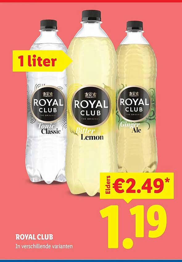 ROYAL CLUB In verschillende varianten 1 liter