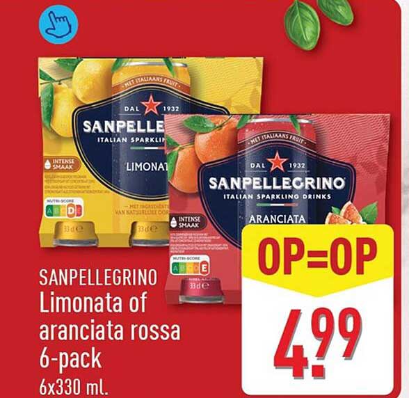 SANPELLEGRINO Limonata of aranciata rossa 6-pack 6x330 ml OP=OP