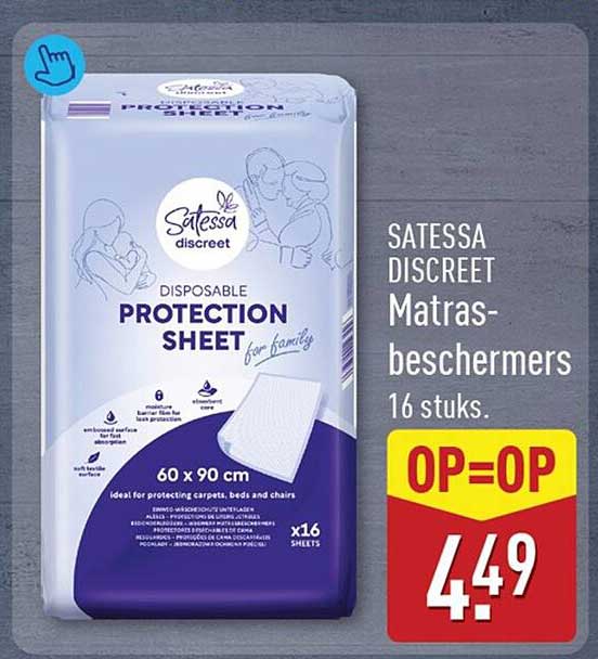 SATESSA DISCREET Matras-beschermers 16 stuks OP=OP