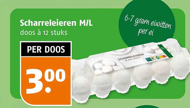Scharreleieren M/L doos à 12 stuks