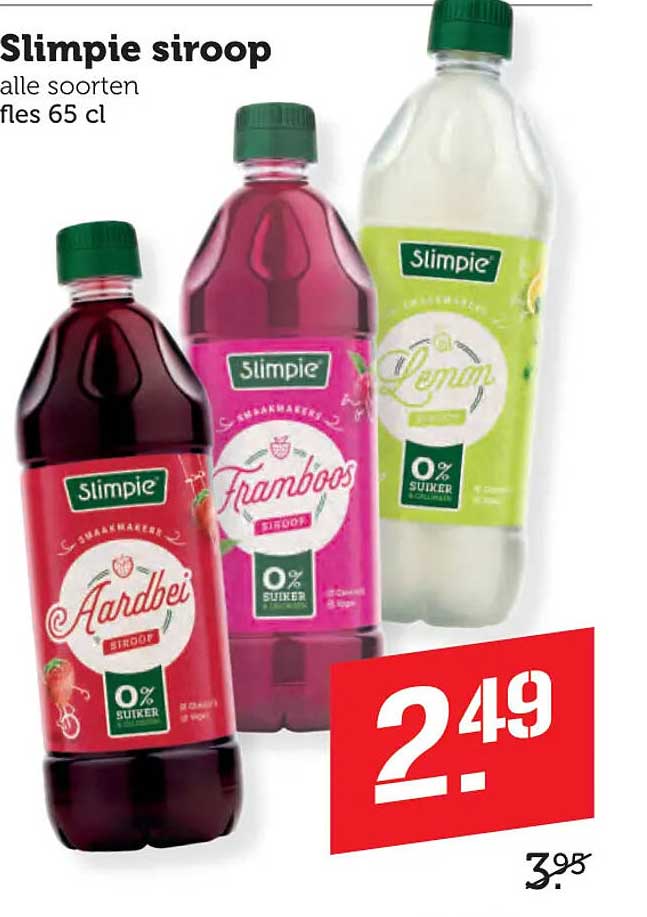 Slimpie siroop alle soorten fles 65 cl