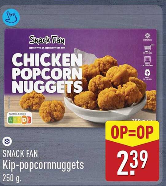 Snack Fan Kip-popcornnuggets 250 g. OP=OP