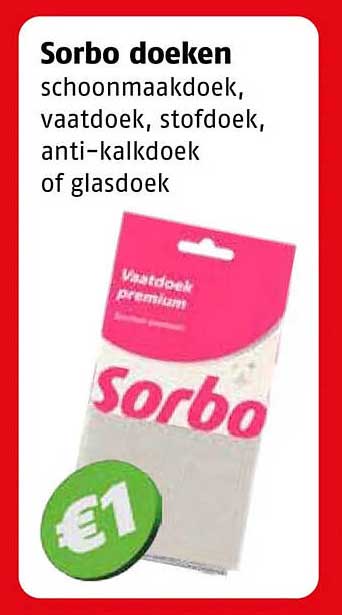 Sorbo doeken schoonmaakdoek, vaatdoek, stofdoek, anti-kalkdoek of glasdoek