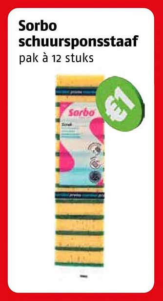 Sorbo schuursponsstaaf pak à 12 stuks