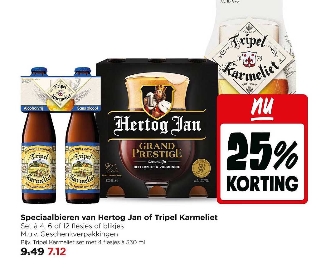 Speciaalbieren van Hertog Jan of Tripel Karmeliet 25% korting