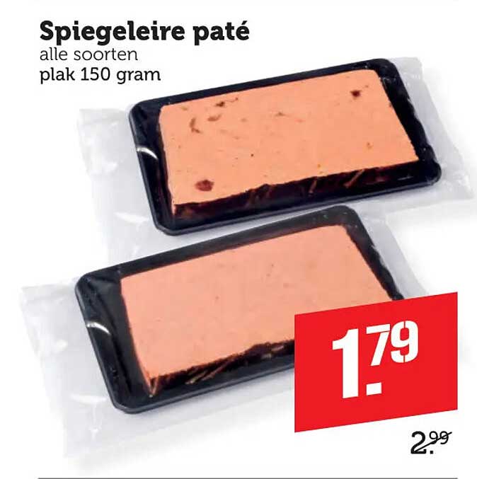 Spiegelei(e)re paté alle soorten plak 150 gram