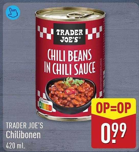 TRADER JOE'S Chilibonen 420 ml. OP=OP