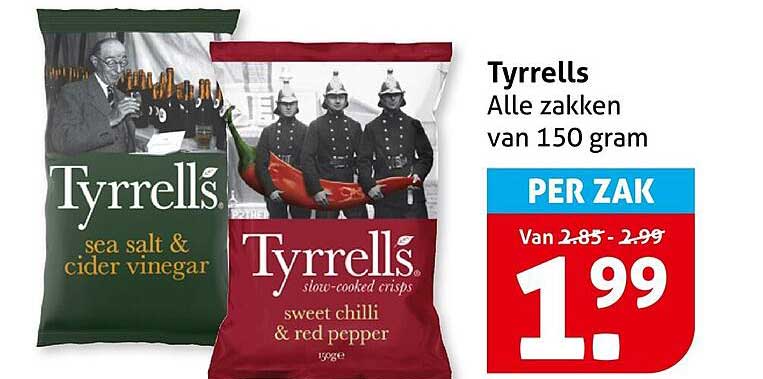 Tyrrells Alle zakken van 150 gram PER ZAK
