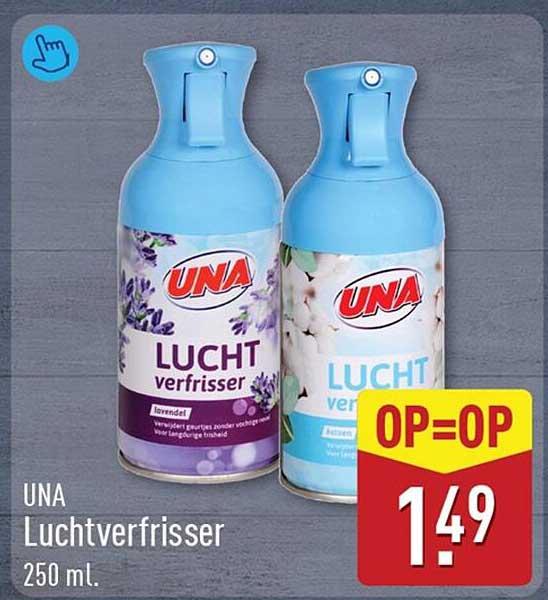 UNA Luchtverfrisser 250 ml. OP=OP