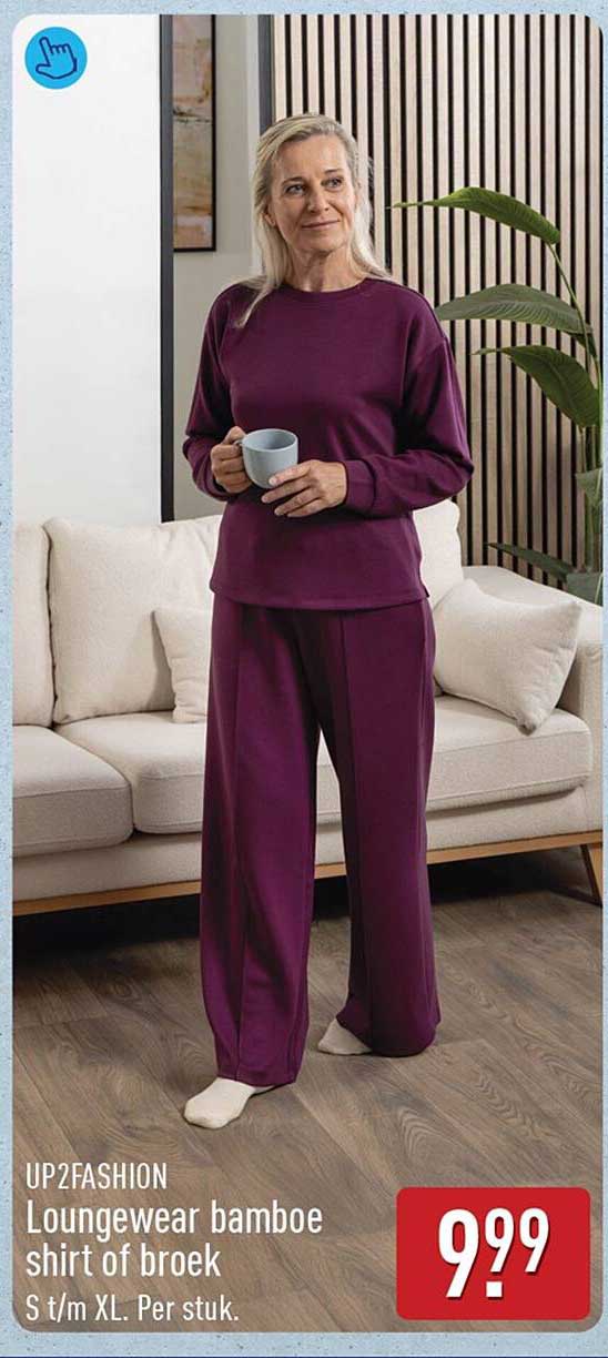 UP2FASHION Loungewear bamboe shirt of broek