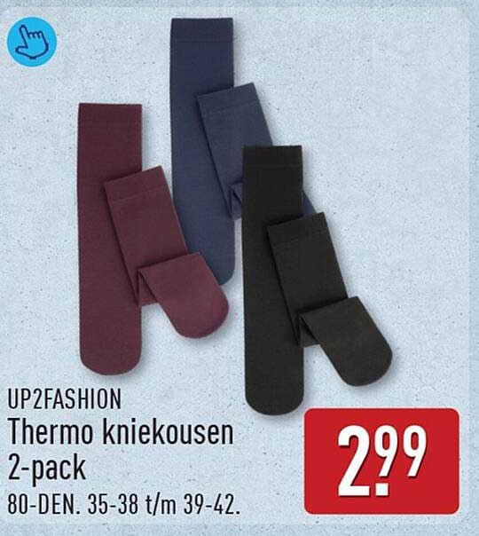UP2FASHION Thermo kniekousen 2-pack 80-DEN. 35-38 t/m 39-42.