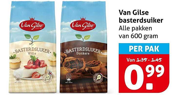 Van Gilse basterdsuiker Alle pakken van 600 gram PER PAK
