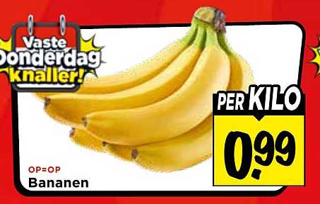 Vaste Donderdagknaller! Bananen PER KILO