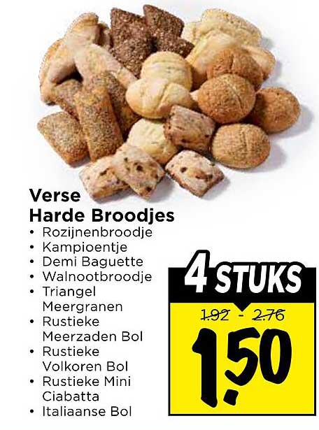 Verse Harde Broodjes 4 STUKS