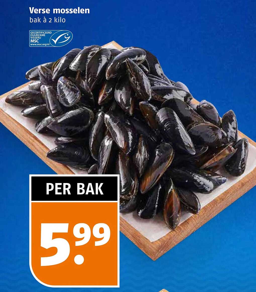 Verse mosselen bak à 2 kilo