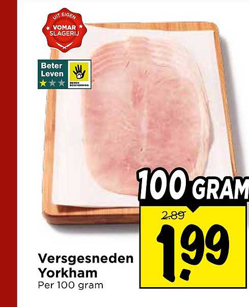 Versgesneden Yorkham Per 100 gram